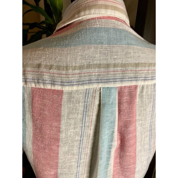 Vintage Try1 Red, White, Blue Striped Snap-Down Top - Picture 5 of 7